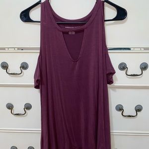 American Eagle Burgundy Off the Shoulder Top